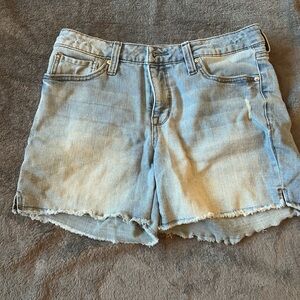Seven7 Blue Jean Shorts with Distressed Hem
